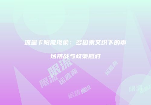流量卡限流现象：多因素交织下的市场挑战与政策应对