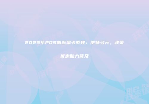 2025年POS机流量卡办理：便捷多元，政策优惠助力普及