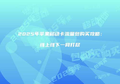 2025年苹果移动卡流量包购买攻略：线上线下一网打尽