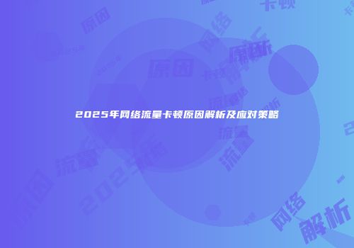 2025年网络流量卡顿原因解析及应对策略