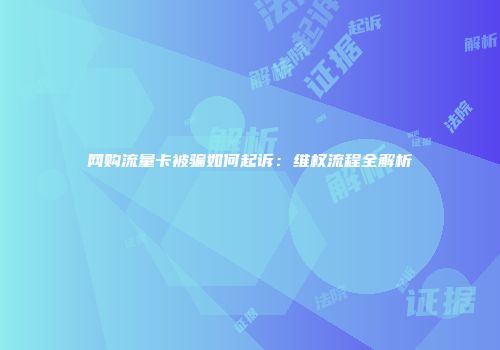 网购流量卡被骗如何起诉：维权流程全解析