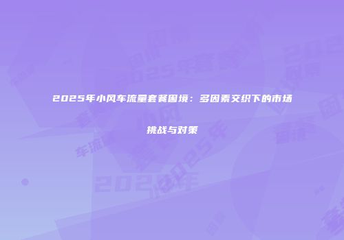 2025年小风车流量套餐困境：多因素交织下的市场挑战与对策