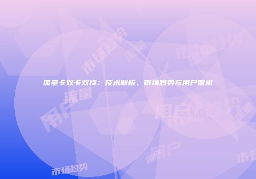 流量卡双卡双持：技术解析、市场趋势与用户需求