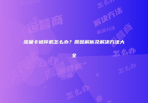 流量卡被停机怎么办？原因解析及解决方法大全