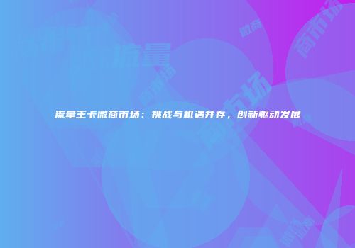 流量王卡微商市场：挑战与机遇并存，创新驱动发展