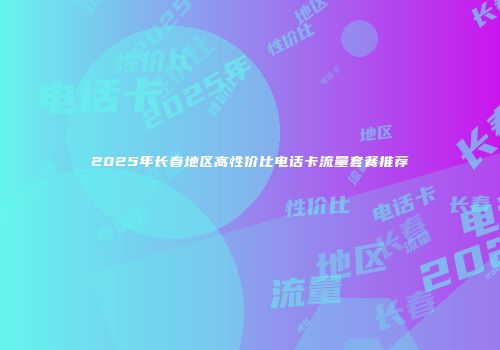 2025年长春地区高性价比电话卡流量套餐推荐