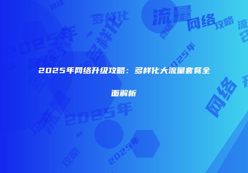 2025年网络升级攻略：多样化大流量套餐全面解析