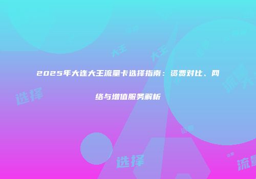 2025年大连大王流量卡选择指南：资费对比、网络与增值服务解析