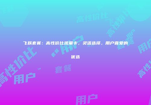 飞跃套餐：高性价比流量卡，灵活选择，用户喜爱的优选