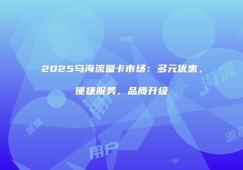 2025乌海流量卡市场：多元优惠，便捷服务，品质升级