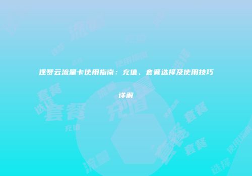 逐梦云流量卡使用指南：充值、套餐选择及使用技巧详解