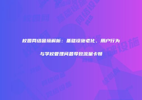 校园网络困境解析：基础设施老化、用户行为与学校管理问题导致流量卡顿