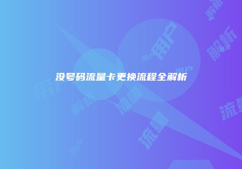 没号码流量卡更换流程全解析