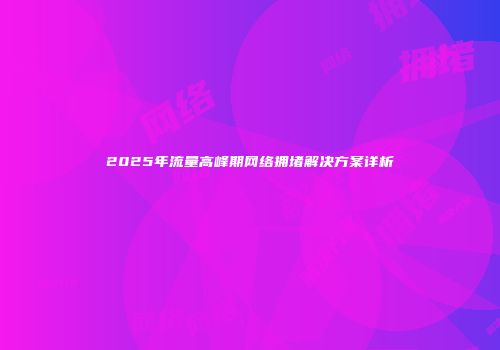 2025年流量高峰期网络拥堵解决方案详析