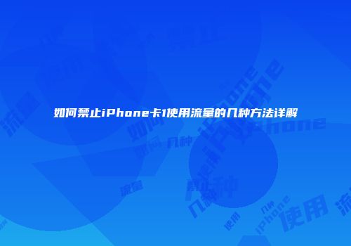 如何禁止iPhone卡1使用流量的几种方法详解