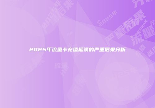 2025年流量卡充值延误的严重后果分析