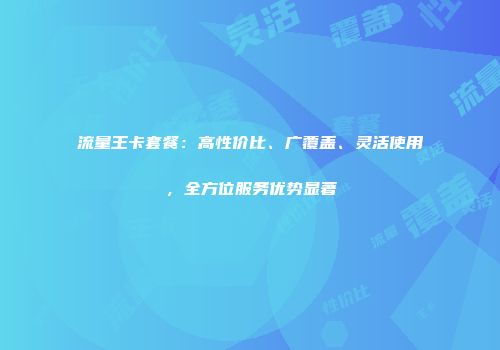 流量王卡套餐：高性价比、广覆盖、灵活使用，全方位服务优势显著