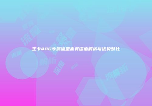 王卡40G专属流量套餐深度解析与优势对比
