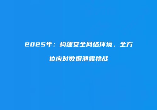 2025年：构建安全网络环境，全方位应对数据泄露挑战