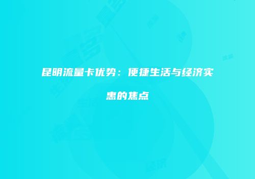 昆明流量卡优势：便捷生活与经济实惠的焦点