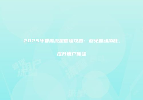 2025年智能流量管理攻略：避免自动消耗，提升用户体验