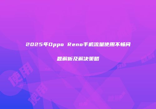 2025年Oppo Reno手机流量使用不畅问题解析及解决策略