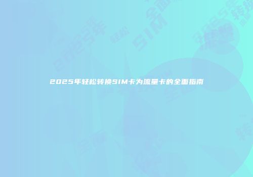 2025年轻松转换SIM卡为流量卡的全面指南