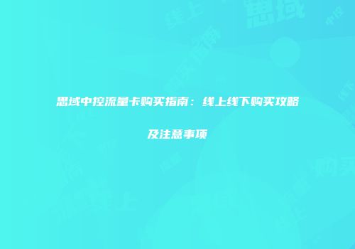思域中控流量卡购买指南：线上线下购买攻略及注意事项
