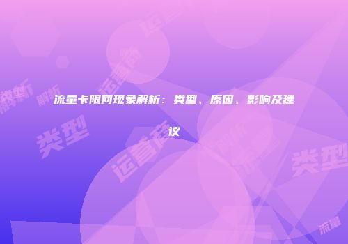 流量卡限网现象解析：类型、原因、影响及建议