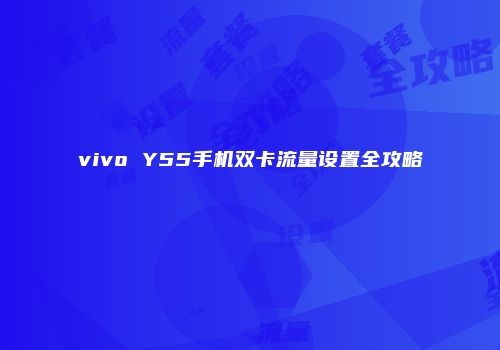 vivo Y55手机双卡流量设置全攻略