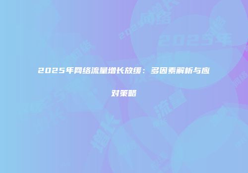 2025年网络流量增长放缓：多因素解析与应对策略