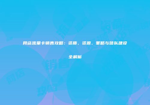 网店流量卡销售攻略：资质、资源、策略与团队建设全解析