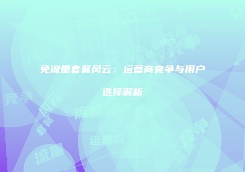 免流量套餐风云：运营商竞争与用户选择解析
