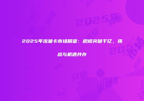 2025年流量卡市场展望：规模突破千亿，挑战与机遇并存