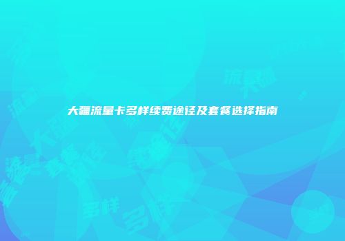 大疆流量卡多样续费途径及套餐选择指南