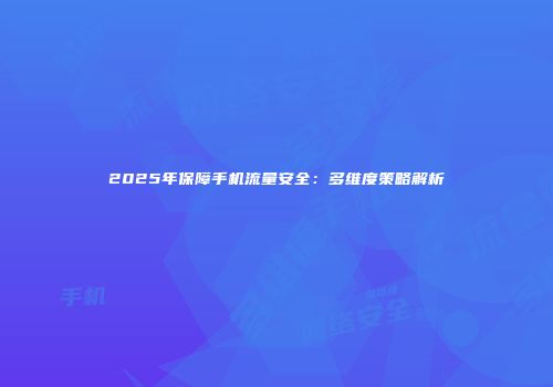 2025年保障手机流量安全：多维度策略解析