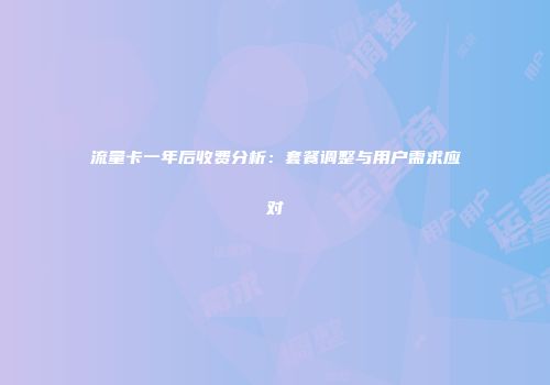 流量卡一年后收费分析：套餐调整与用户需求应对