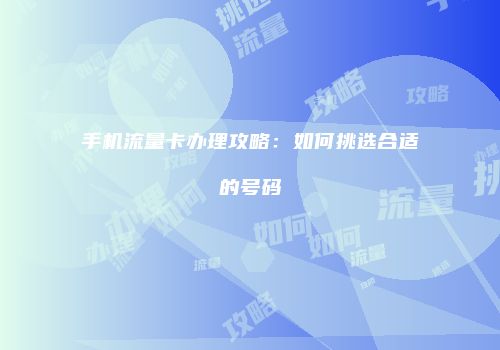手机流量卡办理攻略：如何挑选合适的号码