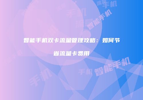 智能手机双卡流量管理攻略：如何节省流量卡费用
