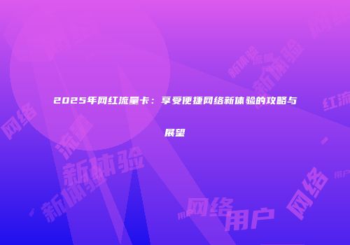 2025年网红流量卡：享受便捷网络新体验的攻略与展望