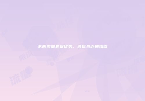 不限流量套餐优势、选择与办理指南