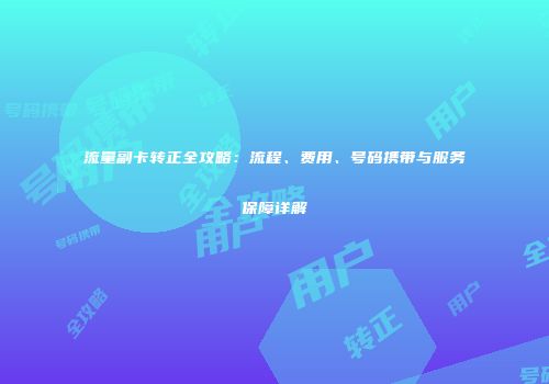 流量副卡转正全攻略：流程、费用、号码携带与服务保障详解