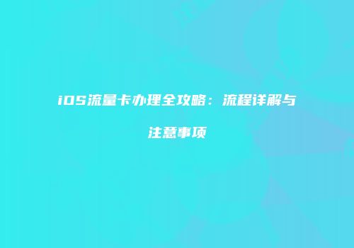 iOS流量卡办理全攻略：流程详解与注意事项