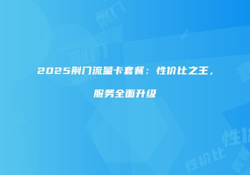 2025荆门流量卡套餐：性价比之王，服务全面升级