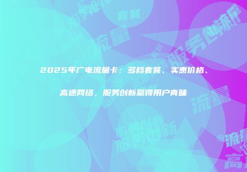 2025年广电流量卡：多档套餐、实惠价格、高速网络，服务创新赢得用户青睐