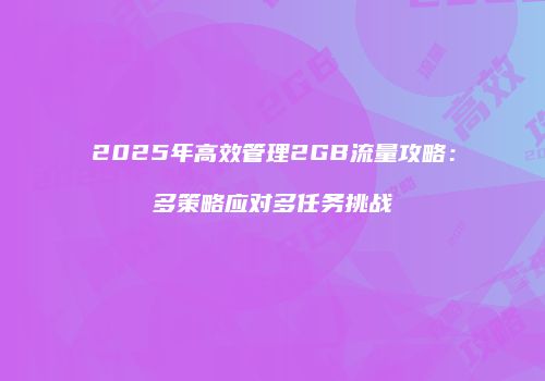 2025年高效管理2GB流量攻略：多策略应对多任务挑战