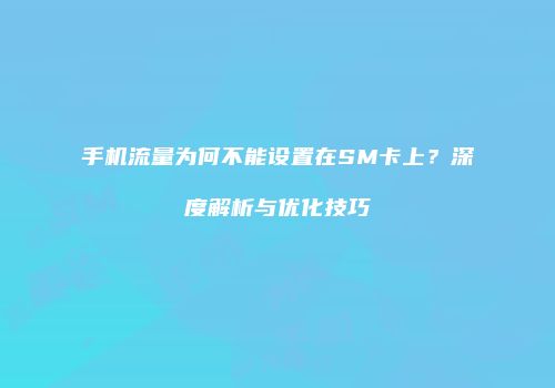 手机流量为何不能设置在SM卡上？深度解析与优化技巧