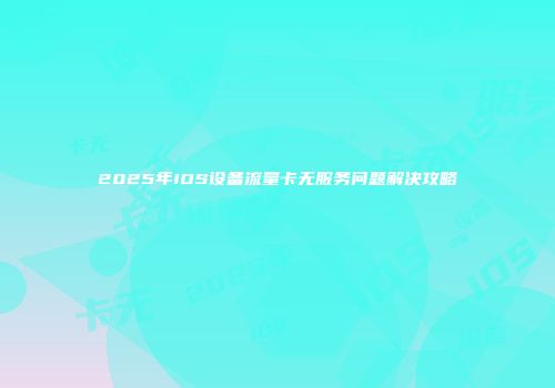 2025年iOS设备流量卡无服务问题解决攻略