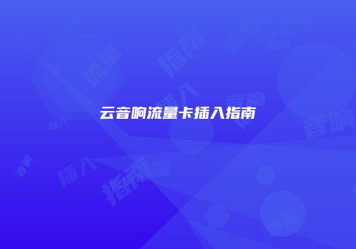 云音响流量卡插入指南