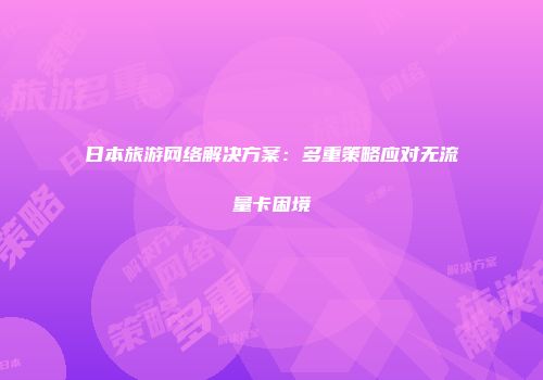 日本旅游网络解决方案：多重策略应对无流量卡困境